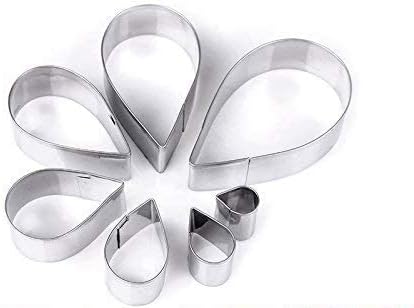 OKUBOX BT02 7pcs/set Stainless Steel Rose Petal Cake Cookie Cutter Mold Pastry Baking Mould Tear Drop Cutter Set