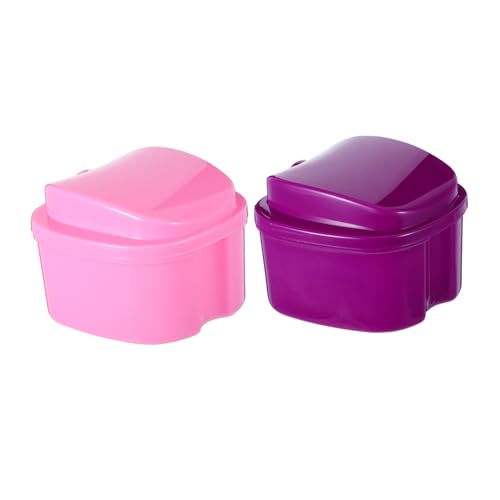 FRCOLOR Box for Dentures Retainer Organizer Cleaning Cup Sturdy Denture Tray Case