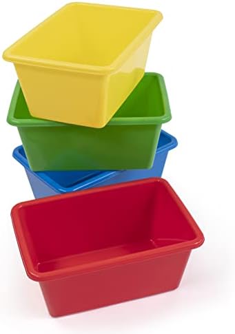 Humble Crew Small Plastic Storage Bins, Set of 4, Primary Colors