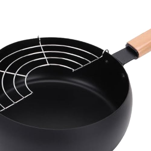 Generic Fritadeira profunda antiaderente batatas fritas frigideira com filtro de óleo rack japonês t