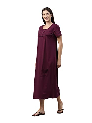 Image of KRYPTIC Womens Pure Cotton Printed Maxi Nightdress
