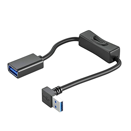Cable de extensión USB extensor USB con ángulo recto para laptop, PC, lámpara USB, extensión de cable USB de velocidad rápida