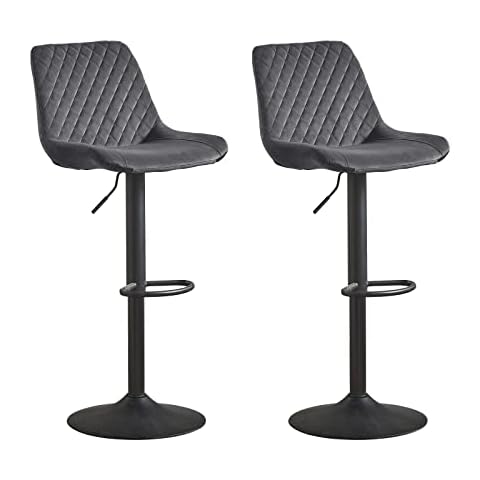 JYMTOM Samt Barhocker 2er Set Höhenverstellbar Drehbar Hocker mit Samt-Bezug Modern Design Barstühle mit gepolsterter Sitzfläche für Bar Cover