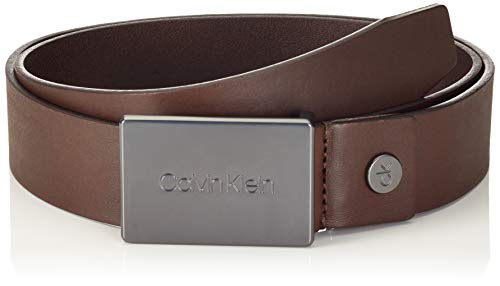 Calvin Klein 3.5cm Adj.Plaque Belt Cinturón, Marrón (Turkish Coffee 201), 120 (Talla del fabricante: 105) para Hombre