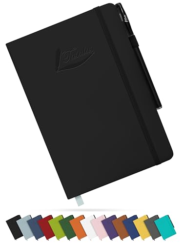 Tasalas A5 Notebook and Pen - 200 Lined Pages Journal Notepad, 80 GSM, Black Notebook A5 with Soft PU Cover, Elastic Loop, Pen Holder, Expandable Pocket - Note Book for Writing and Note-Taking Tasalas A5 Notebook and Pen - 200 Lined Pages Journal Notepad, 80 GSM, Black Notebook A5 with Soft PU Cover, Elastic Loop, Pen Holder, Expandable Pocket - Note Book for Writing and Note-Taking