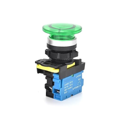 Bouton d'arrêt d'urgence 22mm LA36M vert 1NC pour circuit de commande 380V - 3