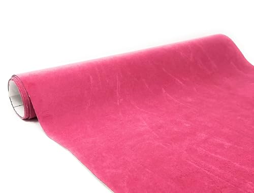 Image of Suede Fabric Wrap - Self Adhesive Film Sticker Silky Decal Sheet for Car Interior Furniture Upholstery DIY Elastic Stretch Peel and Stick (Hot Pink, 17.5 in x 70 inch)