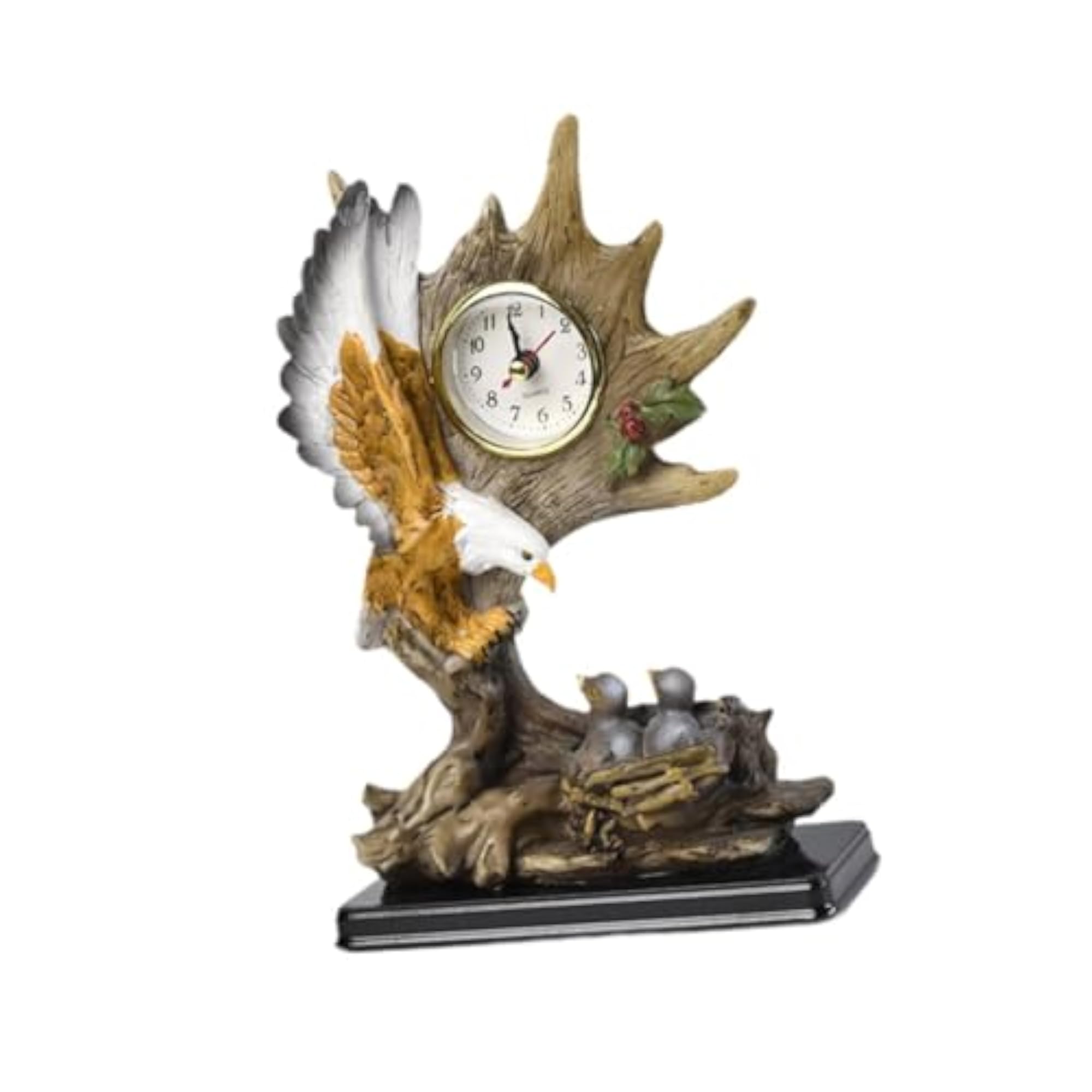Vintage Table Clock Collection with Cute Eagle Statue
