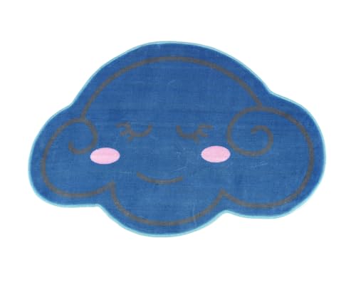 Tapis en polyester bleu antidérapant et compact pour votre couloir - 2