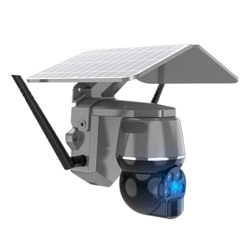 Camara Vigilancia, Cámara Solar de 2MP, 4G, PTZ Solar for Exteriores, IP66, batería Recargable integrada, detección PIR, cámara Solar de Audio bidireccional,para la Seguridad del hogar(WiFi CAM Bat