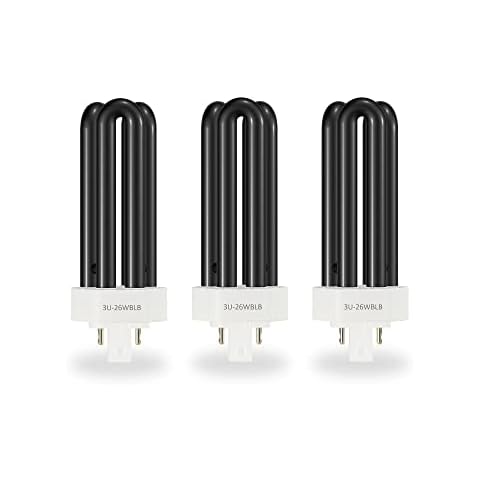Shootingstar 43050 Replacement Bulbs Compatible with Dynatrap DT1775 1 Acre and DT1750 3/4 Acre Bug Zapper, 3U 26W Black Light Bulb for Mosquito & Flying Insect Trap Light, 3 Pack Cover
