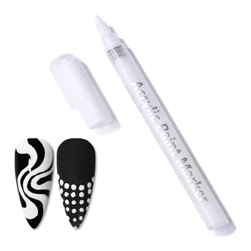 MrCuvaryas Lápiz 3D blanco esmalte de uñas, lápiz de arte de uñas, lápiz de retoque para arte de uñas, graffiti, punta de uñas, arte de uñas, belleza, herramientas de manicura, lápices de graffiti