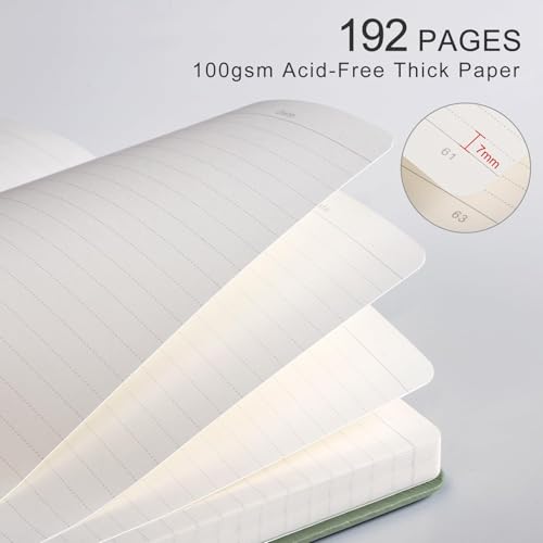 Carnet de notes A5 à offrir, beau journal rigide 192 pages lignées vert clair pour adulte