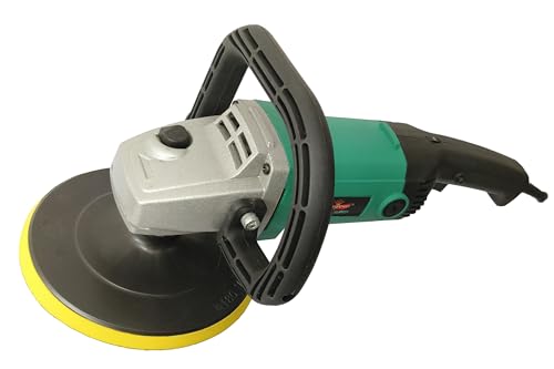 Image of Inditrust 1200W 6 months warranty 7 Inch Electric Car Polisher Machine 6 SPEED with Backup Pad Wool pad and Buffing Pad Double Insulated With Speed Adjustment 100% Copper Winding (GREEN 1200W)
