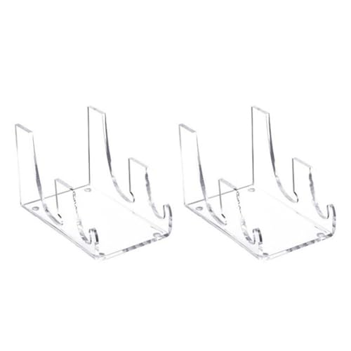 Surakey Soporte de exhibición de vajilla de 2 niveles para platos de cocina, platos de porcelana, soporte de exhibición de platos, soporte de exhibición de platos transparente (2 piezas)