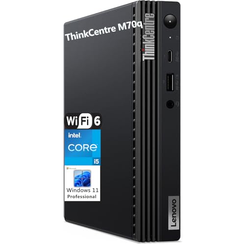 Image of Lenovo ThinkCentre M70q Tiny 1L Mini PC Business Desktop Computer, Intel 6-Core i5-10400, 32GB DDR4 RAM, 1TB PCIe SSD, WiFi 6, Bluetooth, Windows 11 Pro