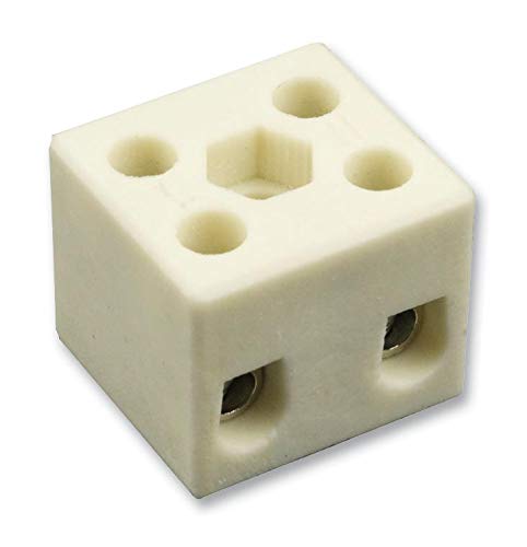HylecDESTB-0402 Panel Mount Barrier Terminal Block, 2 Pole, 450 V, 32 A, Screw, 1 (5 pieces)
