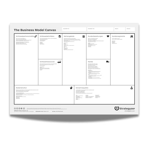Business Model Canvas – Strategieplanung & Geschäftsmodellentwicklung für Teams, Startups & Workshops – Ideen visualisieren, Modelle testen, Value Propositions schärfen