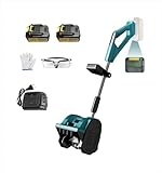 WKQLEN家庭用電動ワイヤレス除雪機軽量ハンドヘルドスノーショベル除雪幅30 cmスノープロジェクター低騒音3方向吹雪調整可能安全スイッチ付き操作簡単伸縮高さ123-135 cm 4.0 Ahバッテリー2個搭載20 V充電式リチウムイオン