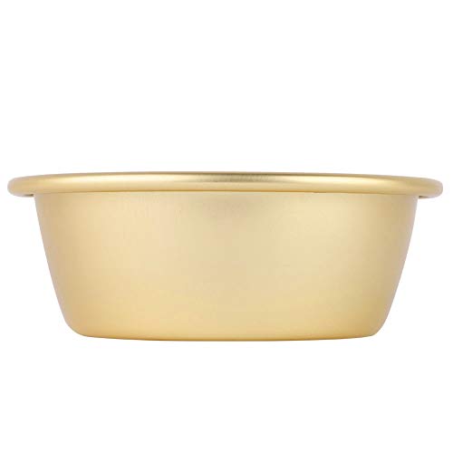 Olla de aluminio amarilla con doble asa, resistente y artesanal miniatura 1
