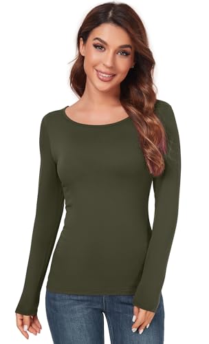 AUHEGN Women's Slim Fit Long Sleeve Turtleneck Top - Lightweight, Stretchy & Super Soft (Sizes S-XXL, Black) - View #8