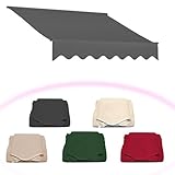 Ersatz-Baldachin-Stoff, 2,5 x 2,0 m, Outdoor-Markisen-Leinwand, Sonnenschutz für Fenster und Türen, mit Volant, strapazierfähiges anthrazitfarbenes Markisenmaterial