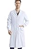 QICEDER Camice Laboratorio Chimica Ragazzo, Camici Bianco Laboratorio Uomo,Donna,Camicia Lunga Unisex Cappotto Sanitari per Studenti di Scuola, Ospedale, Medico, per Studenti di Arte (Uomo, M)