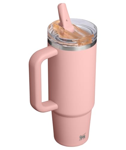 Image of STANLEY Quencher ProTour Flip Straw Tumbler with Leakproof Lid 30 oz | Built-In Straw & Handle | Cupholder Compatible for Travel | Insulated Stainless Steel Cup | BPA-Free | Peach Rose