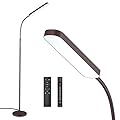 Wio-Mio Floor Lamp, 15w/1000lm Bright LED Floor Lamp with Stepless Adjustable 3000K-6000K Colors and Dimmer, Remote and Touch Control Reading Lamp, Adjustable Gooseneck Floor Lamp for Living Room