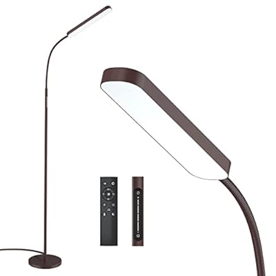 Wio-Mio Floor Lamp, 15w/1000lm Bright LED Floor Lamp with Stepless Adjustable 3000K-6000K Colors and Dimmer, Remote and Touch Control Reading Lamp, Adjustable Gooseneck Floor Lamp for Living Room