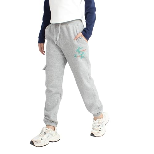Hotfiary Girls Boys Cargo Sweatpants Kids Fleece Pants Teens Joggers Trousers with 4 Pockets and Drawstring for 6-14Years