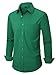 corfty Men Long Sleeve Dress Shirt - Regular Fit Stretch Free-Wrinkle Casual Button Down Shirt (Grass Green, Medium)