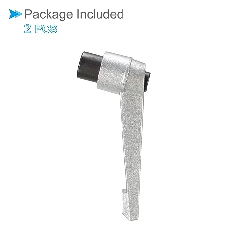 Image of Clamping Lever Handles, M10 Female Thread 93mm Lever, Adjustable Quick Release Locking Rotating Knobs Silver Tone - (Applications: for Lathe Machinery), 2-Pieces