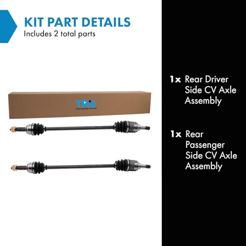 Image of TRQ Rear Driver and Passenger Side CV Axle Assembly Set 2 Piece Compatible with 06-12 Toyota RAV4 4WD 13-15 RAV4 AWD 16-17 XLE SE LE Limited Platinum AWD 15-17 Lexus NX200t 18-21 NX300