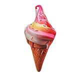 WeiWeiLee Cartoon Ice Cream Plush Pillow Stuffed Ice-Cream Cone Food Plush Cushion Simulation Plush Hugging Pillow (Colorful-B, 30cm/11.8Inch)