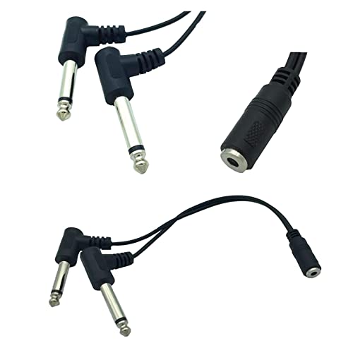 Cable adaptador 3.5mm a 2x6.35mm macho 20 cm miniatura 2