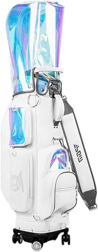 2025 ゴルフバッグ キャディーバッグ Golf Club Bag フード付き 車輪付き ゴルフ レディース メンズ おしゃれ 透明 ホワイト 軽量・防水 ゴルフクラブバッグ 大容量 練習用 持ち運び便利 男女兼用 38x23x127cm