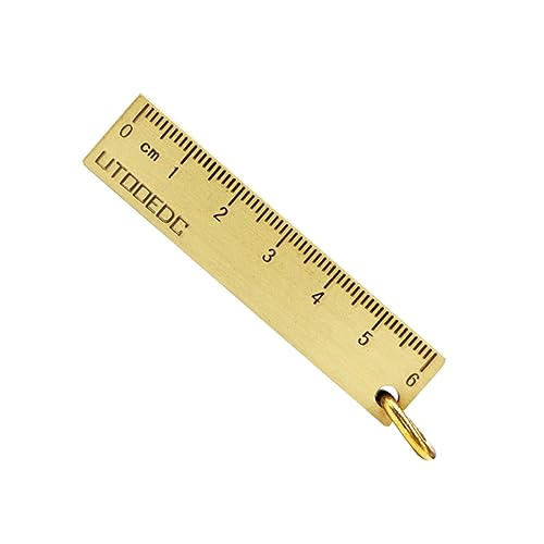 CONGARTENO Pure Brass Ruler Pendant Metal Keyring Hanging Pendant Safety Design Easy to Clean