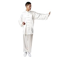 Andux Kampfsport Tai Chi Anzug Kung Fu Uniformen Unisex SS-TJF01 (Weiß,XL)