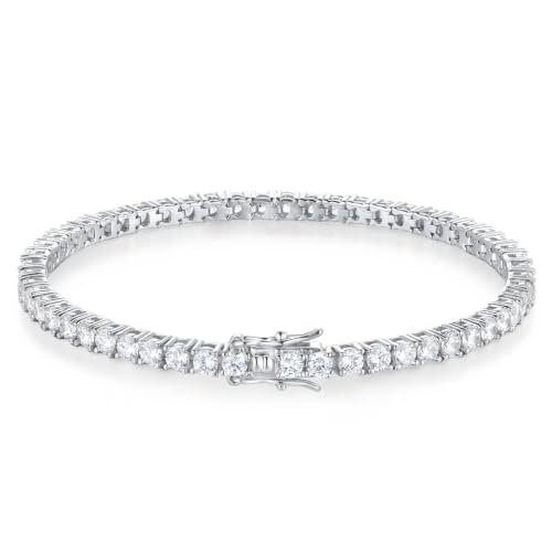 Bracelet de tennis en argent sterling 925 haut de gamme pour soirées et fêtes