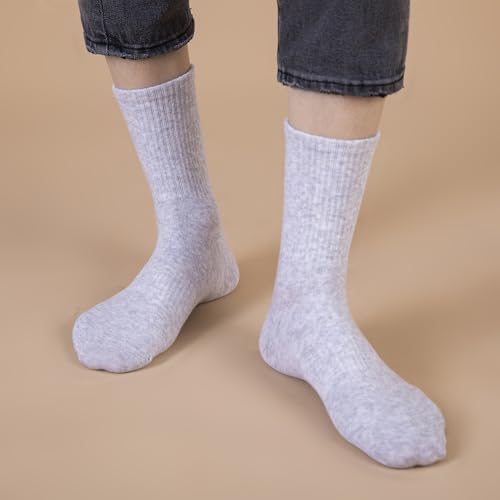 Crew Socks for Women Men 3 Pack White Grey Black3
