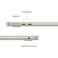 Apple MacBook Air (13", Apple M4 Chip mit 10‑Core CPU und 8‑Core GPU, 16GB Gemeinsamer Arbeitsspeicher, 256 GB) - Polarstern – Ansicht 5
