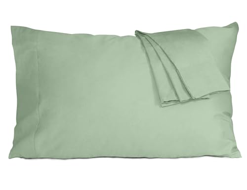 HOMTEC Pillow Cases, Standard Queen Size Cotton Percale Weave Pillowcases, Pre-Shrunk Breathable and...
