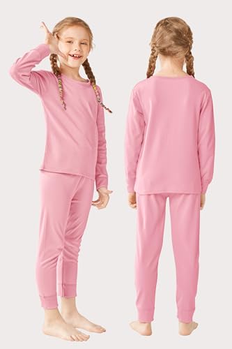 Resinta Girls Cotton Thermal Underwear Set Toddler Long Johns Kids Winter Base Layer Top & Bottom4