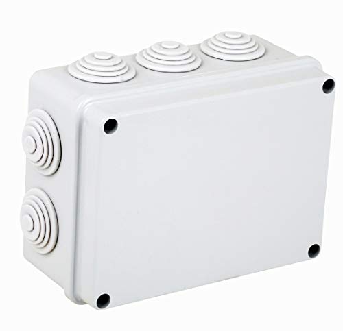 Electraline 60554, Boite Dérivation Rectangle avec Embouts a Gradins, Taille 120x80, IP55, Gris Cover