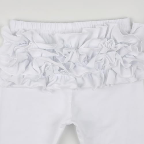 Image of HOOLCHEAN Baby Toddler and Little Girls Ruffles Buttocks Leggings Solid Color Pants