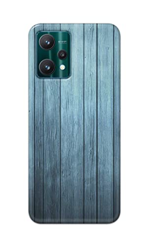 Image of Printed Hard Back Cover Case for Realme 9 Pro 5G Back Cover (Wooden Blue) -702