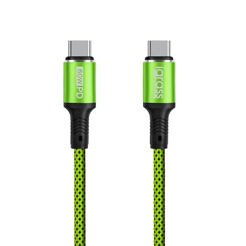 igrass USB-C to USB-C Cable, Type-C 60W Fast Charging Cable (10 FT, Green) for iPhone 17 Series...