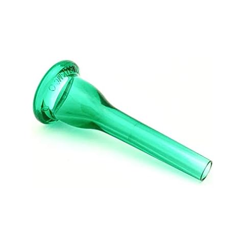 KELLY-MC - Medium-Cup French Horn Lexan-Mouthpiece - Crystal-Green Cover
