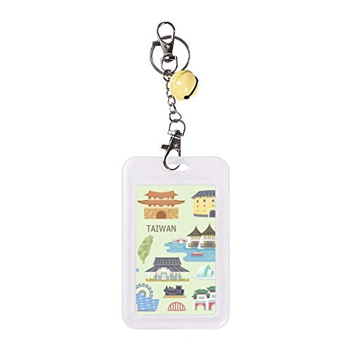 Funda protectora para tarjetas de crédito Taiwan Travel rígida amarilla diseño de templo